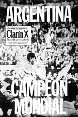 Tapa Clarín sobre el campeonato de 1978